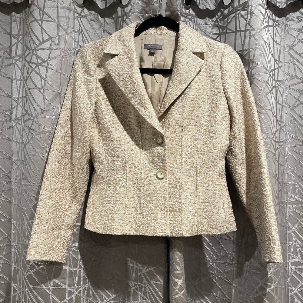 Ann Taylor Blazer-Gold/Ivory Pattern
